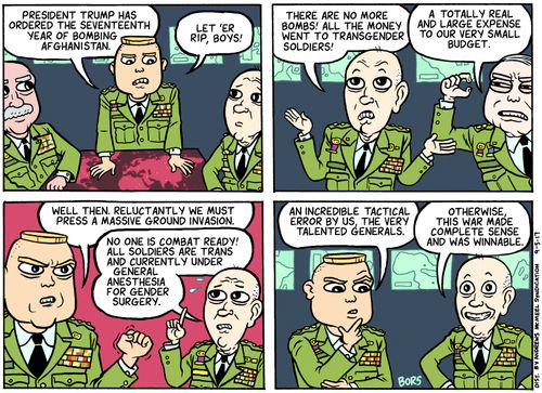 "President Trump has ordered the seventeenth year of bombing Afghanistan."
