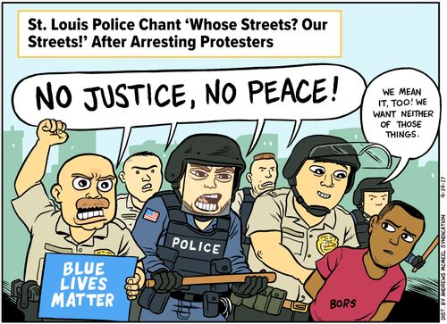 St Louis Police Chant 'Whose Streets? Our Streets! After Arresting Protesters