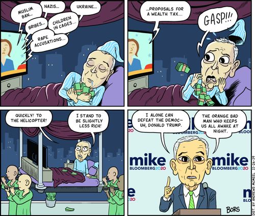 "Muslim Ban..." "Nazis..." "Bribes..." "Ukraine..."