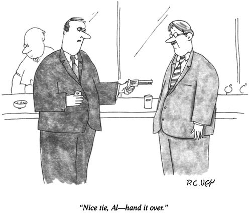 Nice tie, Al - hand it over."