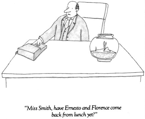 "Miss Smith, have Ernesto and Florence come back from lunch yet?"