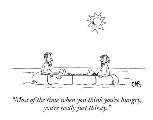 "Most of the time when you think you're hungry, you're really just thirsty."