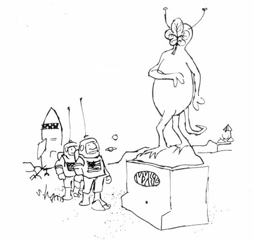 Astronauts find Alien Statue