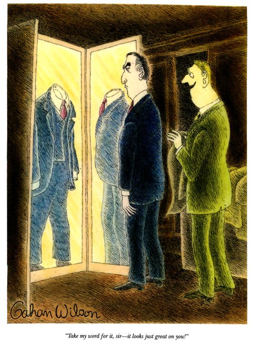 "Take my word for it, sir―it looks just great on you!"
