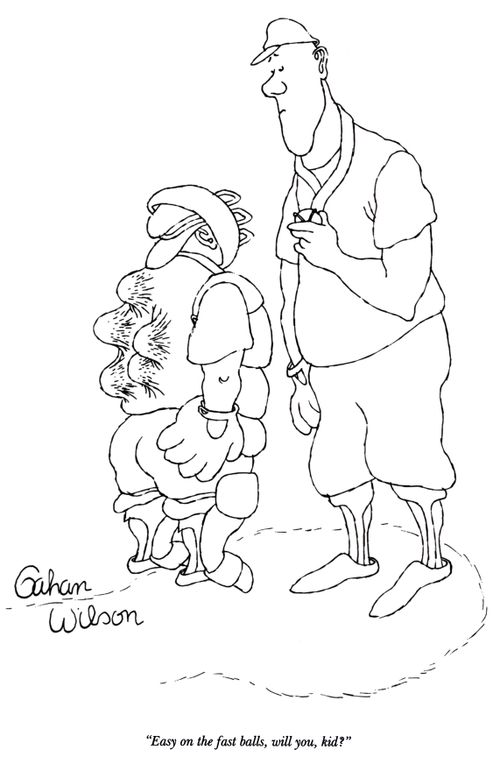 "Easy on the fast balls, will you, kid?"