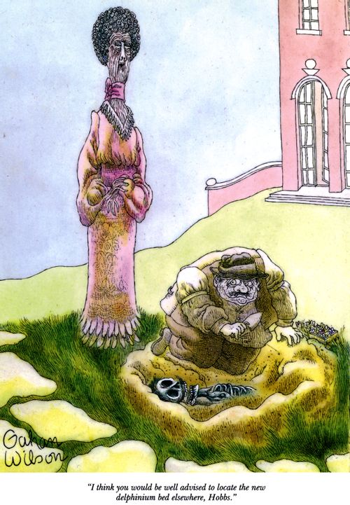 "I think you would be well advised to locate the new delphinium bed elsewhere, Hobbs."