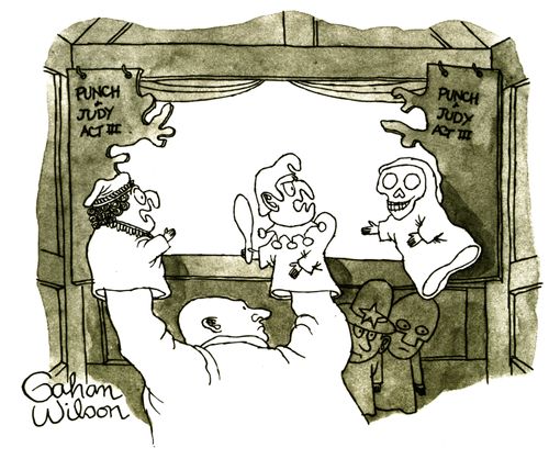 A Punch and Judy Professor is visited by Death as a puppet.