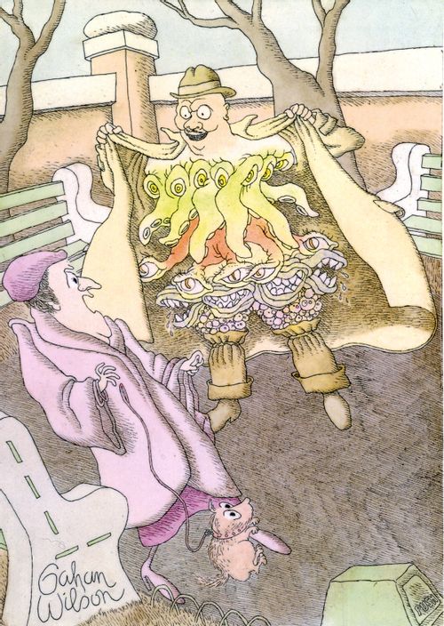 A flasher reveals he is a monster underneath his clothes.