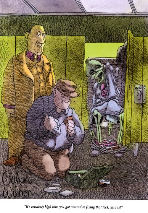 "It's certainly high time you got around to fixing that lock, Straus!"