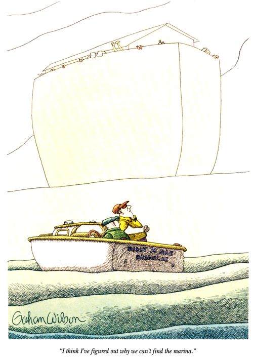 "I think I've figured out why we can't find the marina."