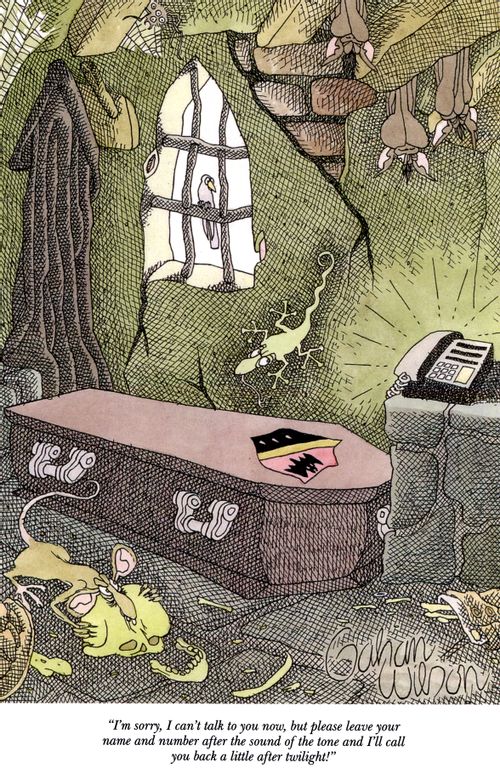 "I'm sorry, I can't talk to you now, but please leave your name and number after the sound of the tone and I'll call you back a little after twilight!"