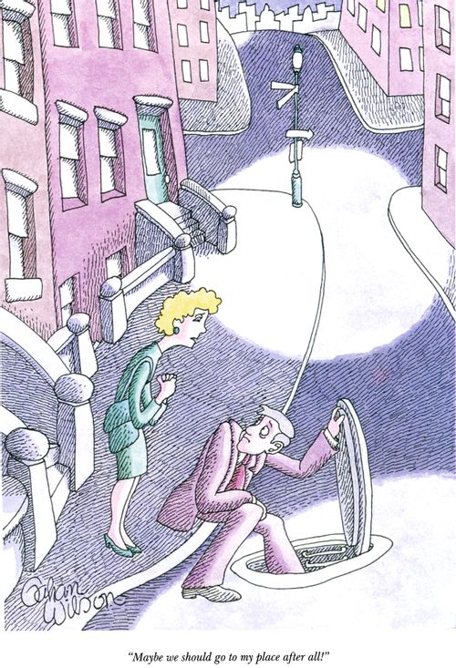"Maybe we should go to my place after all!"