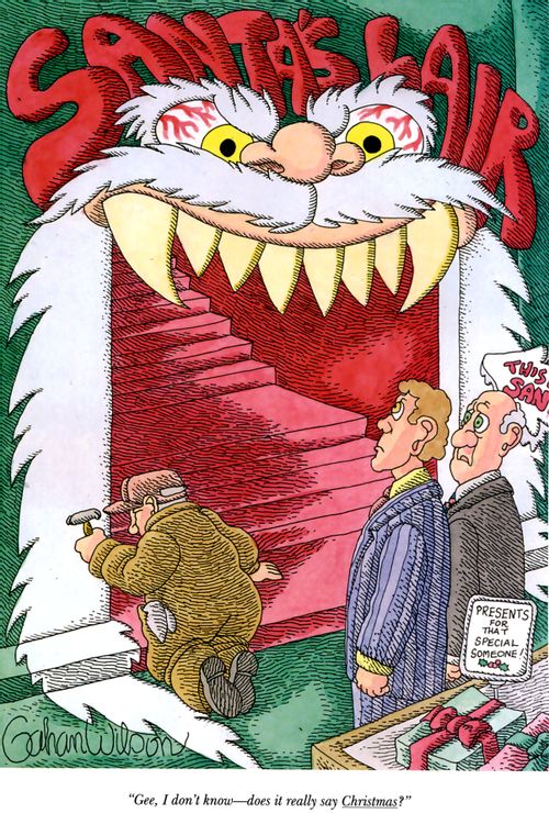 "Gee, I don't know—does it really say Christmas?"