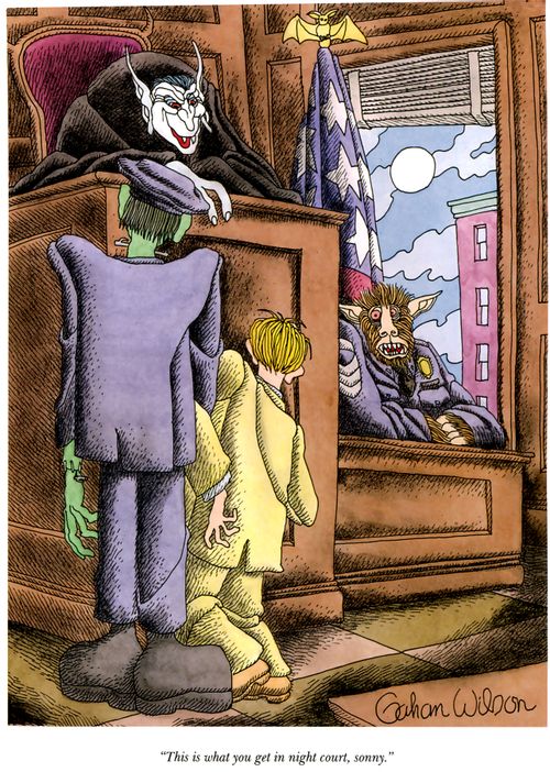 "This is what you get in night court, sonny."