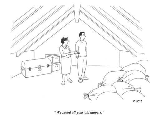 "We saved all your old diapers."