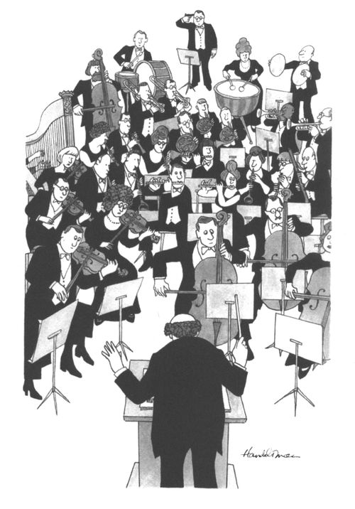 Orchestra Arranged As Normal Excluding Man At Back With Gun To His Head