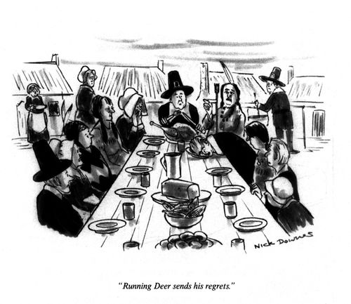 "Running Deer sends his regrets."