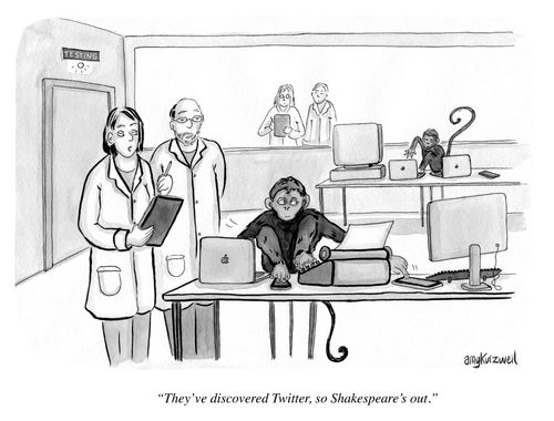 "They've discovered Twitter, so Shakespeare's out."