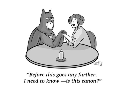"Before this goes any further, I need to know - is this canon?"