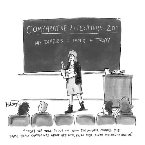 "Today we will focus on how the author makes the same exact complaints about here life, from her sixth birthday and on."