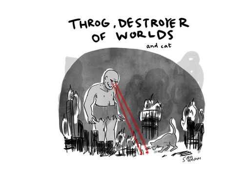 Throg, Destroyer of Worlds...and cat.