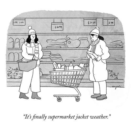 "It's finally supermarket jacket weather."
