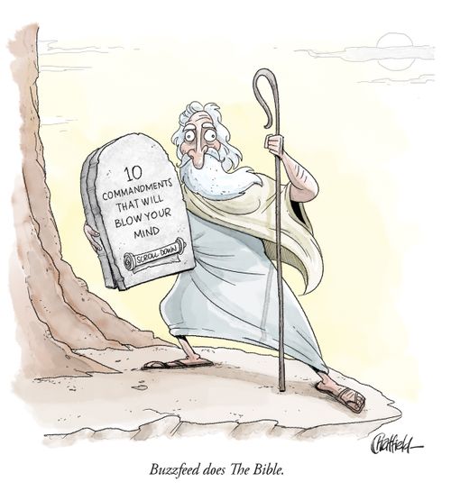 Buzzfeed does The Bible: 10 commandments that will blow your mind.
