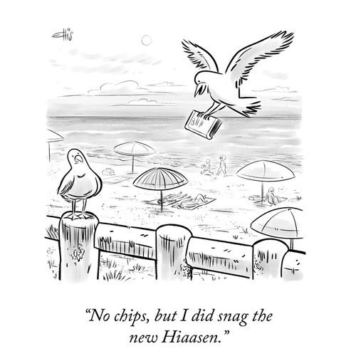 "No chips, but I did snag the new Hiaasen."