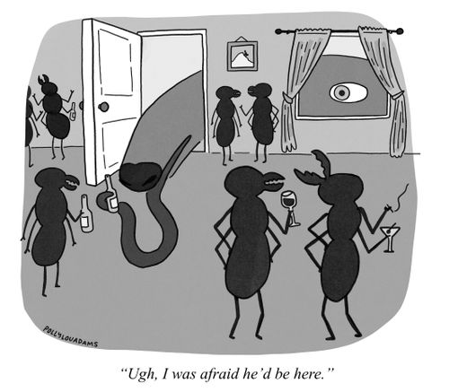 "Ugh, I was afraid he'd be here."
