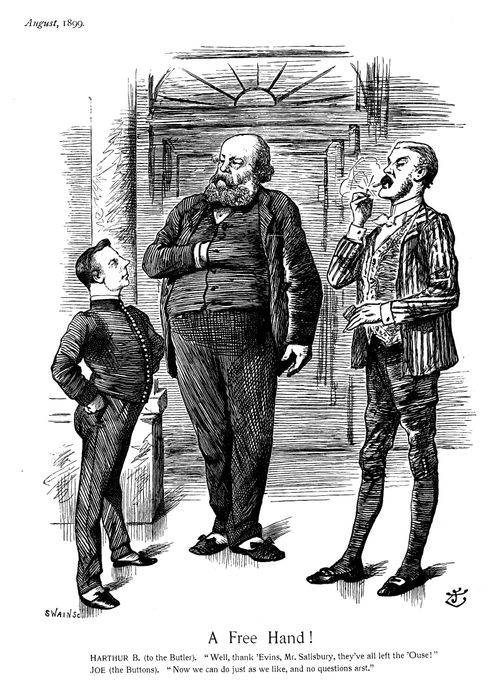 Balfour,Salisbury and Chamberlain with 'A Free Hand' in South Africa