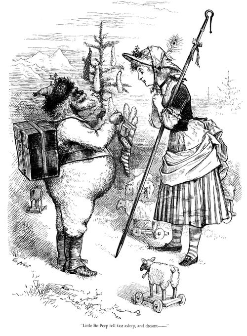 Santa Claus with Little Bo-Peep