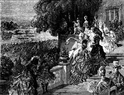 Oxford-Cambridge Boat Race, 1870 - Ladies Observing from the Bank