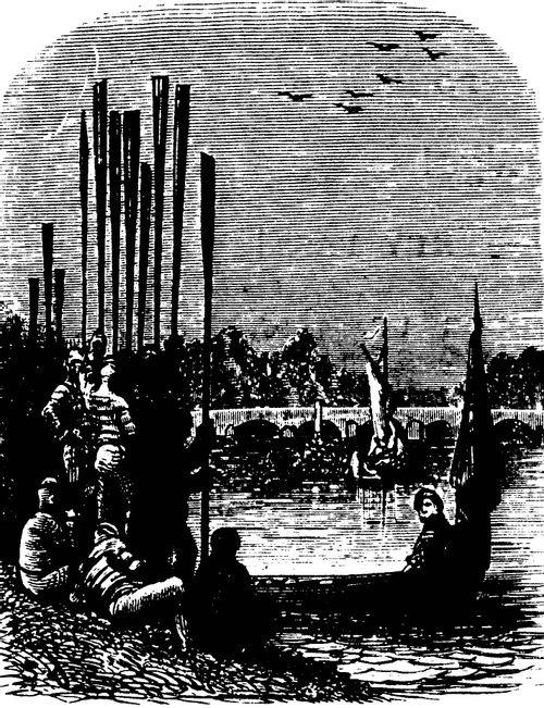 Oxford-Cambridge Boat Race, 1870 - Crews before Boarding