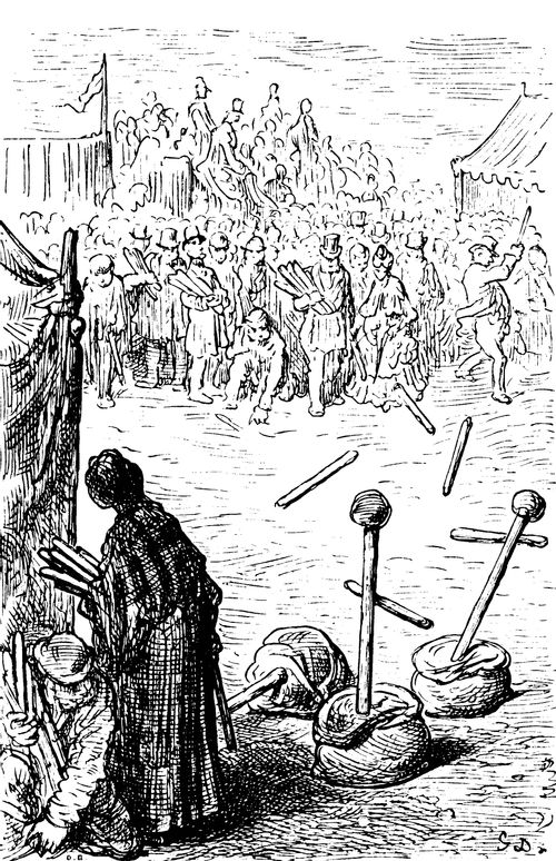 The Epsom Derby - An Earl Throwing Sticks at Cocunuts