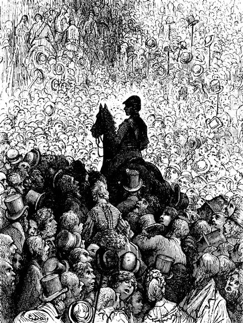 The Epsom Derby - Jockey Rides Out through the Crowd