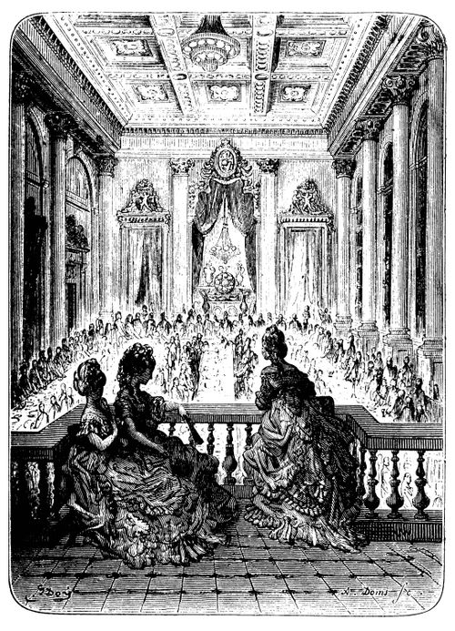 Women watch a Men-Only Dinner in Greenwich