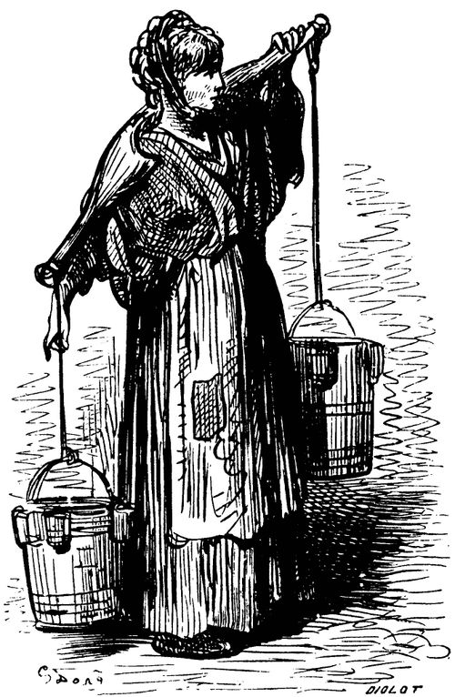 Poor Woman Carrying Water