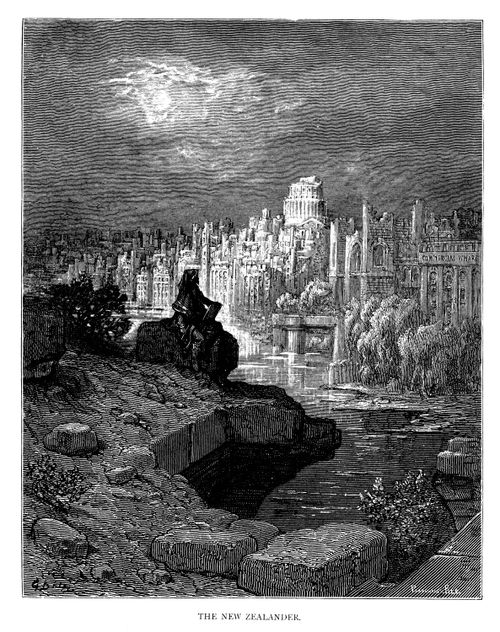 Macauley's vision of the future: New Zealand tourist visiting the ruins of London