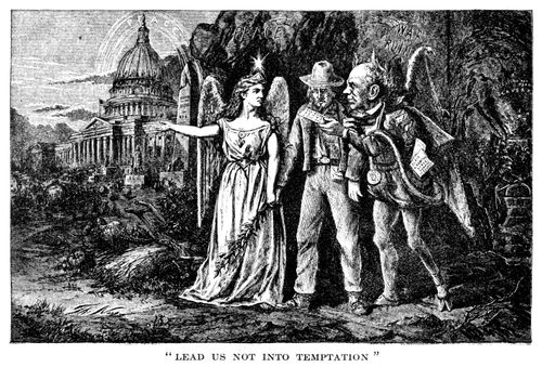 1868 Presidential Election: Horatio Seymour attempts to lead Columbia Astray