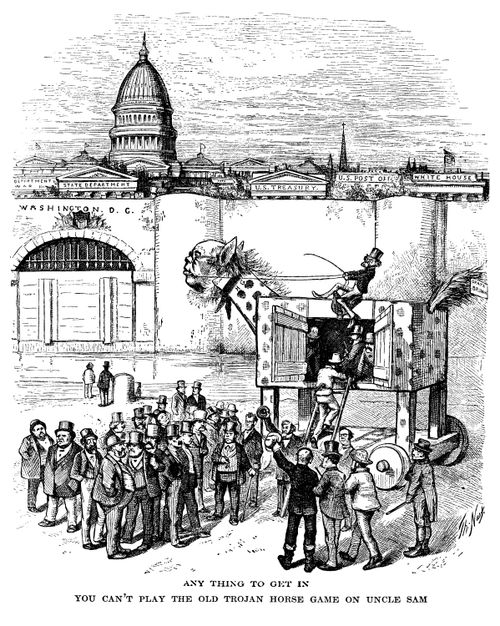 Horace Greeley as the Trojan Horse of the Democratic Party - 'Anything to Get in'