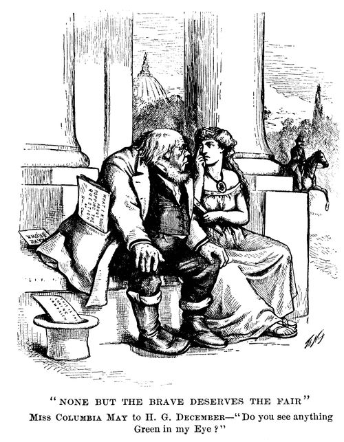 Horace Greeley attempting to Woo Columbia