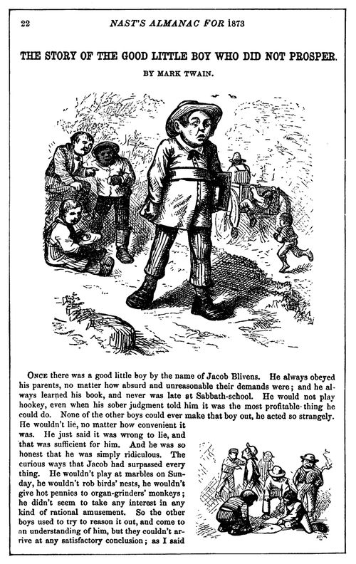 The Good Little Boy Who Did not Prosper - an Illustration to M Twain's Story