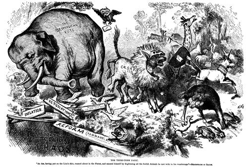 First Appearance of the Republican Elephant- Caesarism Fears Drive the Party's Support Towards an Abyss