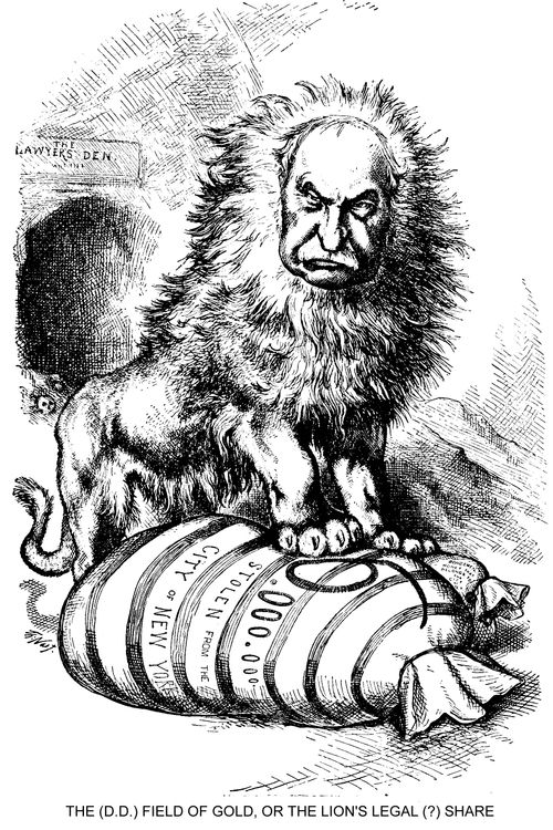 Attorney David Dudley Field Claiming his 'Legal (?) Share' of Tammany Ring Plunder