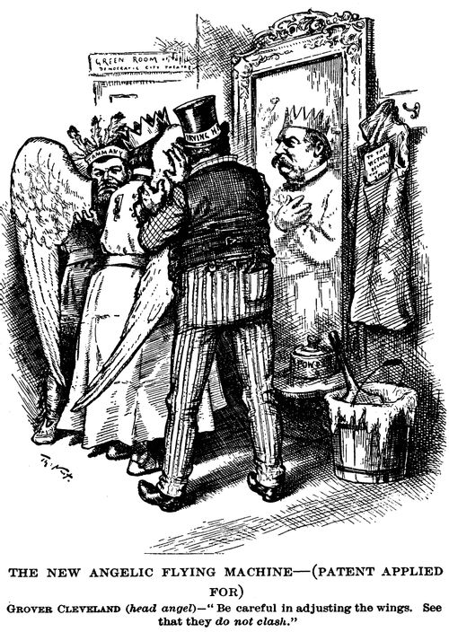 Angelic Grover Cleveland Attempting to Unify Both Wings of the Democratic Party