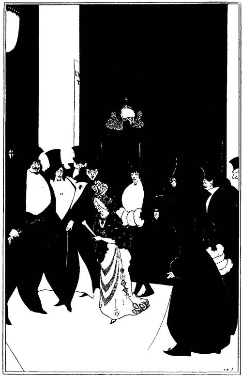 Lady Gold's Escort- Social Satire Featuring Exageratted Evening Dress
