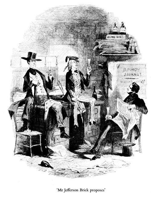 Mr Jefferson Brick Proposes a Toast at the 'Rowdy Journal' Offices