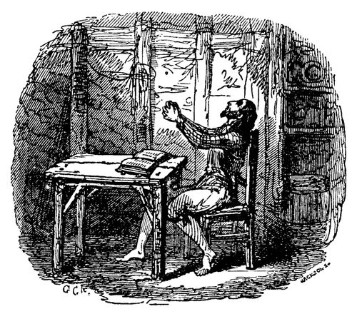 Robinson Crusoe - In his Hut