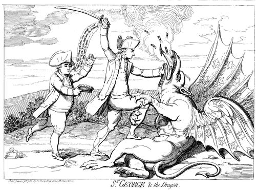 'St George and the Dragon' - Fox brings Scant Reward to Admiral George Rodney after Victory against French