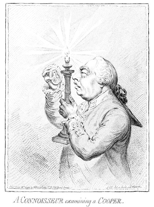 'A Connoisseur Examining a Cooper'- George III Inspecting Engraving of Oliver Cromwell